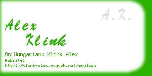 alex klink business card